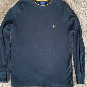 Men’s Polo Ralph Lauren Black Long sleeve waffle Tee Medium